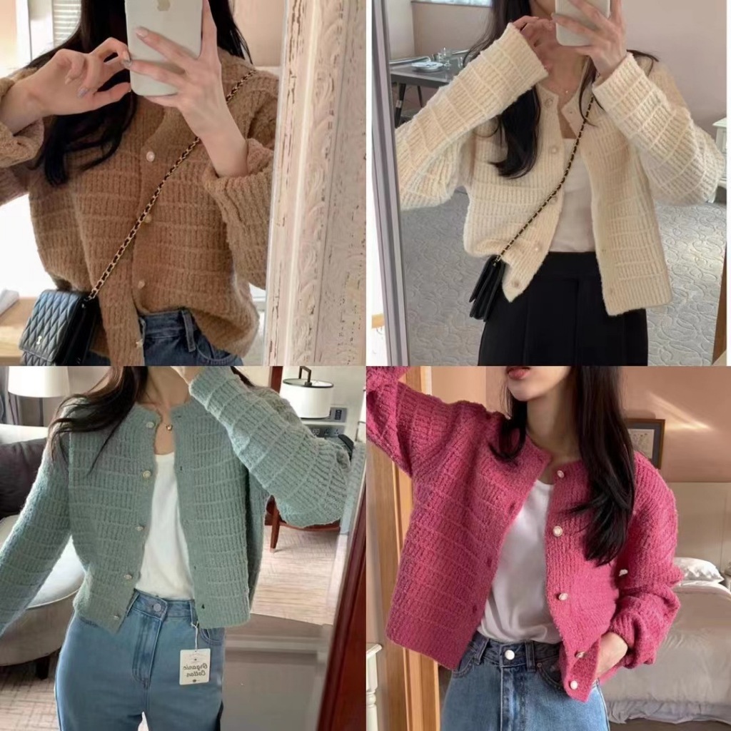 Cardigan Import Wanita Hanny - Baju Blazer Kardigan Rajut Halus - Outer Wanita Terbaru