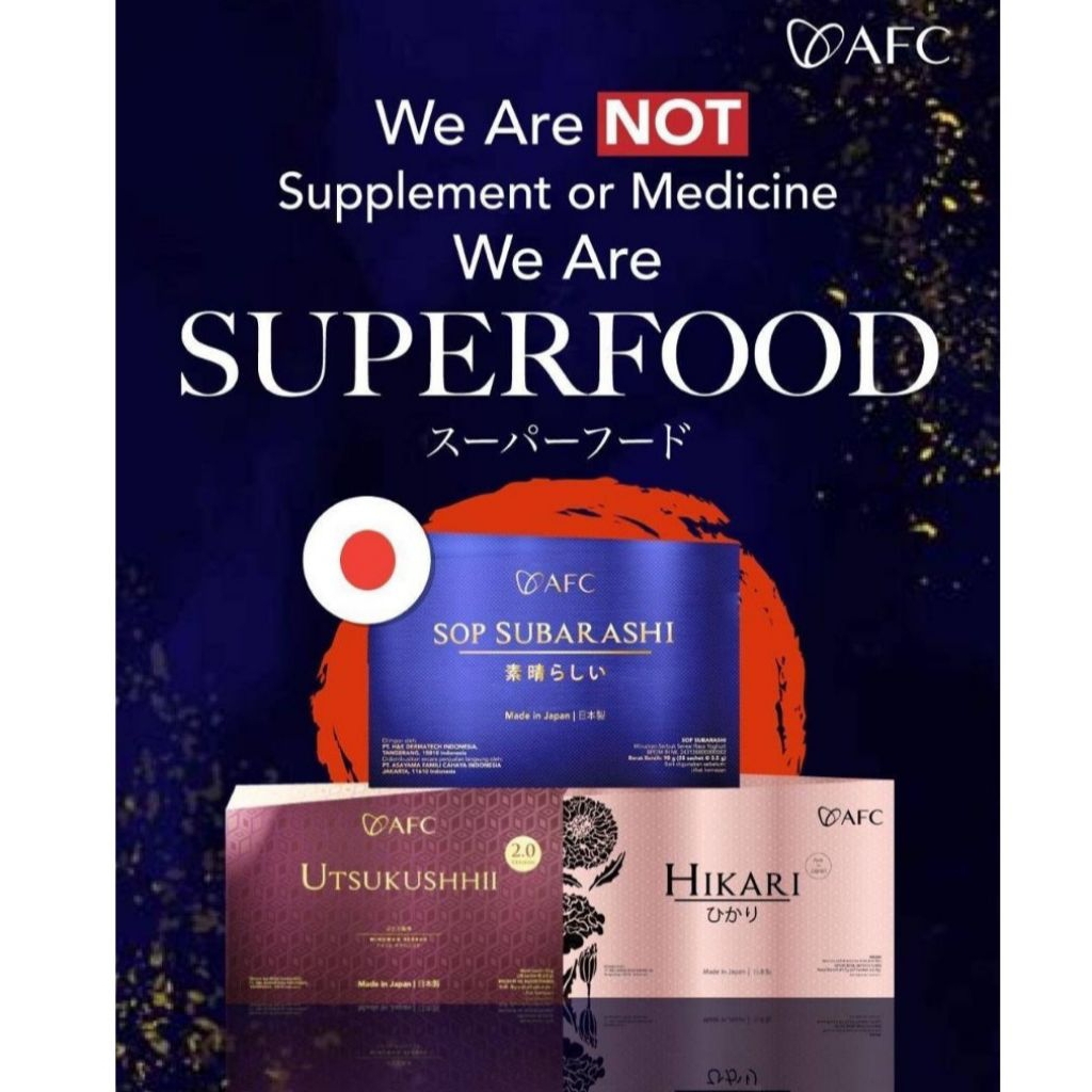 SOP SUBARASHI 1 BOX 28 SACHET SUPERFOOD AFC JAPAN