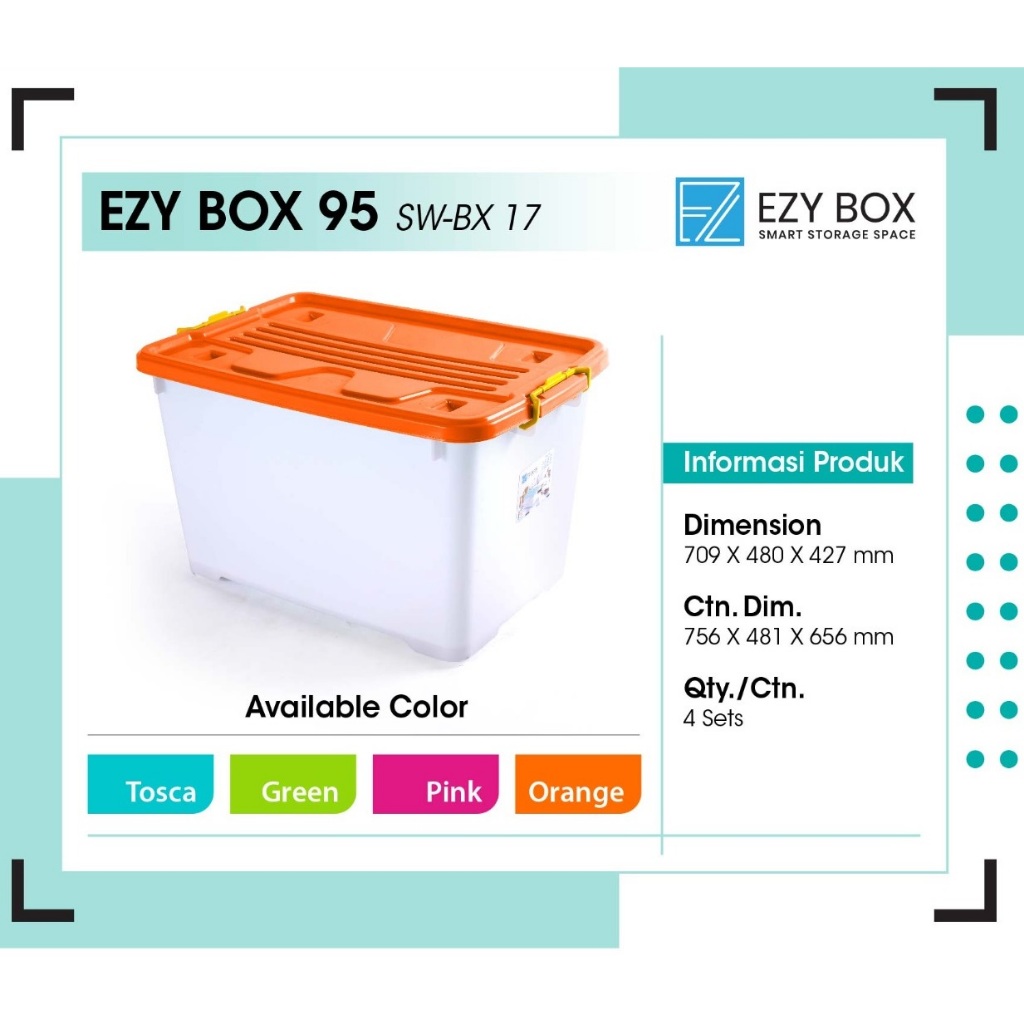 Ezy Box Container Box Plastik 95 Liter Kotak Penyimpanan