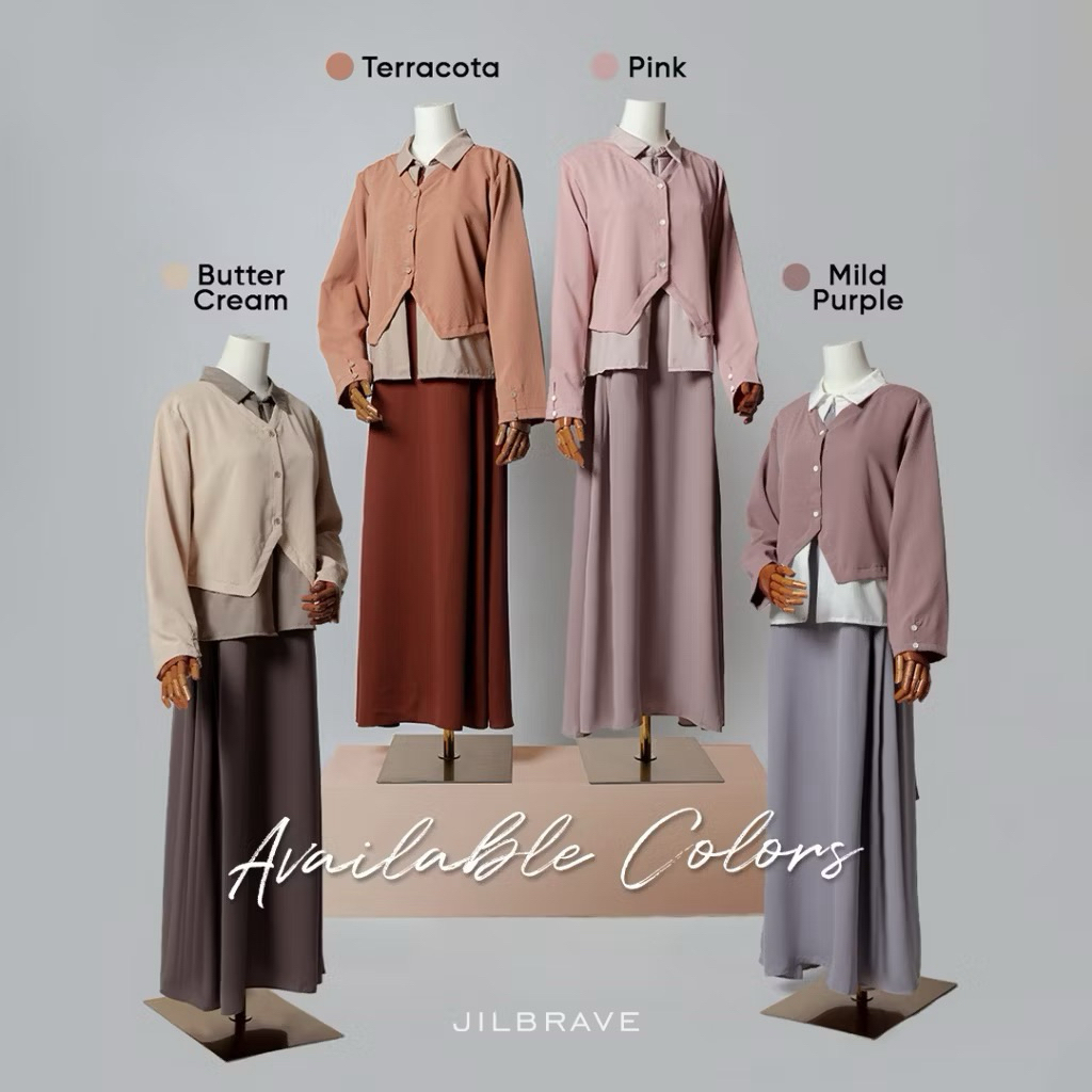 PL dan New Jilbrave Haira Dress Gamis 2 in 1 Layering Look Casual Minimalist Campus Daily Hangout St
