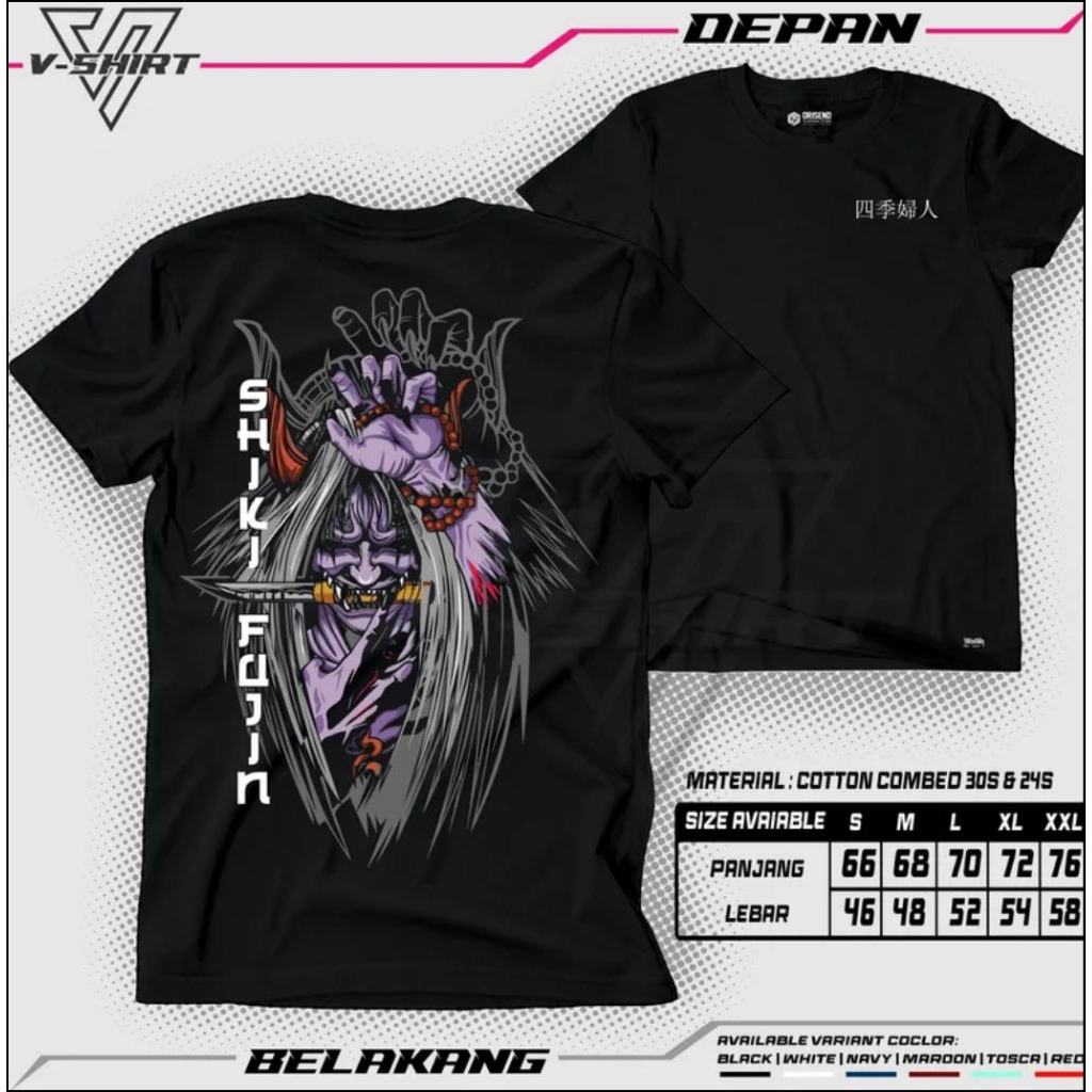 Kaos Distro SHIKI FUJIN Kaos T-shirt Pria Dan Wanita