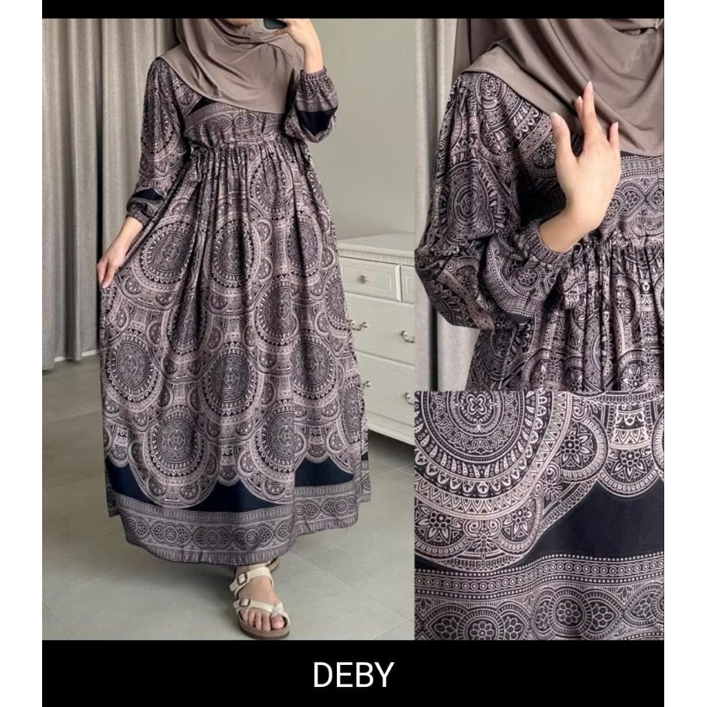 (PO KILAT)gamis rayon premium lybel salur midi rayon salur kekinian