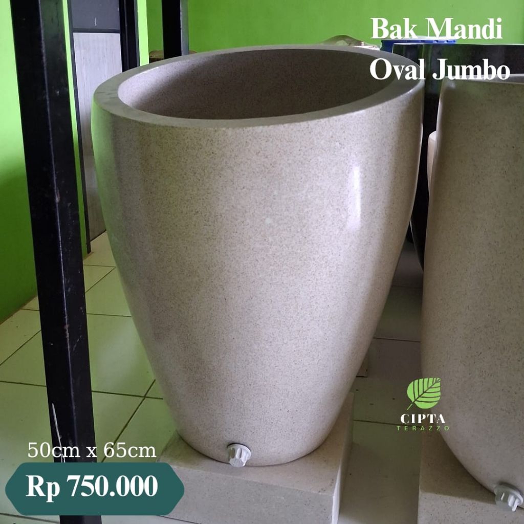 Bak Mandi Oval Jumbo Terrazo | Bak Mandi Oval Besar Terrazo