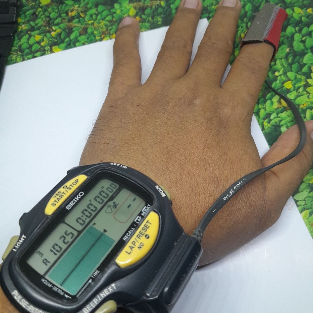 Jam tangan pria Vintage SEIKO Digital Watch PROA-4A10 PULSE GRAPH RUNNER