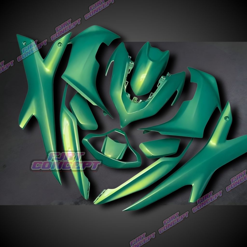 BODY HALUS YAMAHA AEROX NEW 155 / BODY AEROX NEW ALIEN GREEN / BODY AEROX NEW 155 REPAINT ALIEN GREE