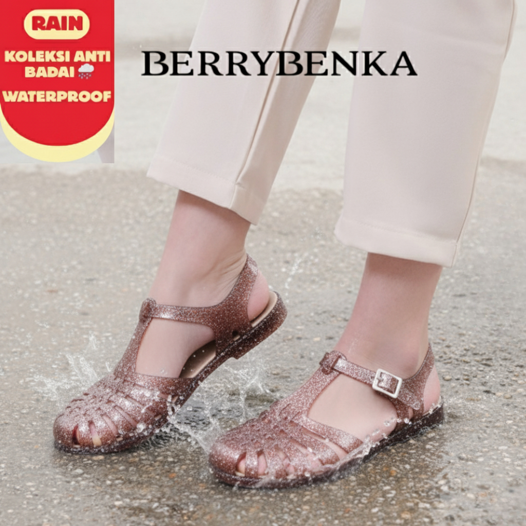 CUCI GUDANG` ORIGINAL Berrybenka - Sepatu Sandal Tali Wanita Sofia Molly Jelly Sandal