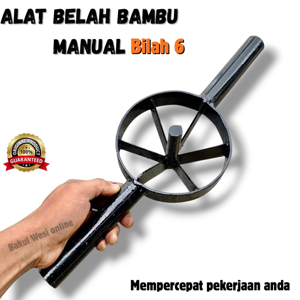 Alat belah bambu manual bilah 6 Baja asli