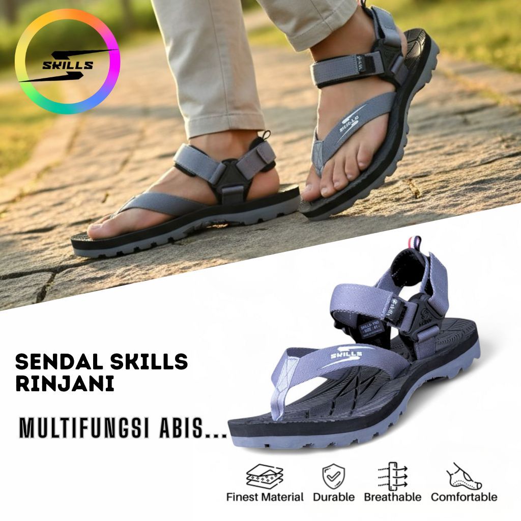 SKILLS sandal gunung hiking rinjani – sandal pria tangguh untuk naik gunung & camping