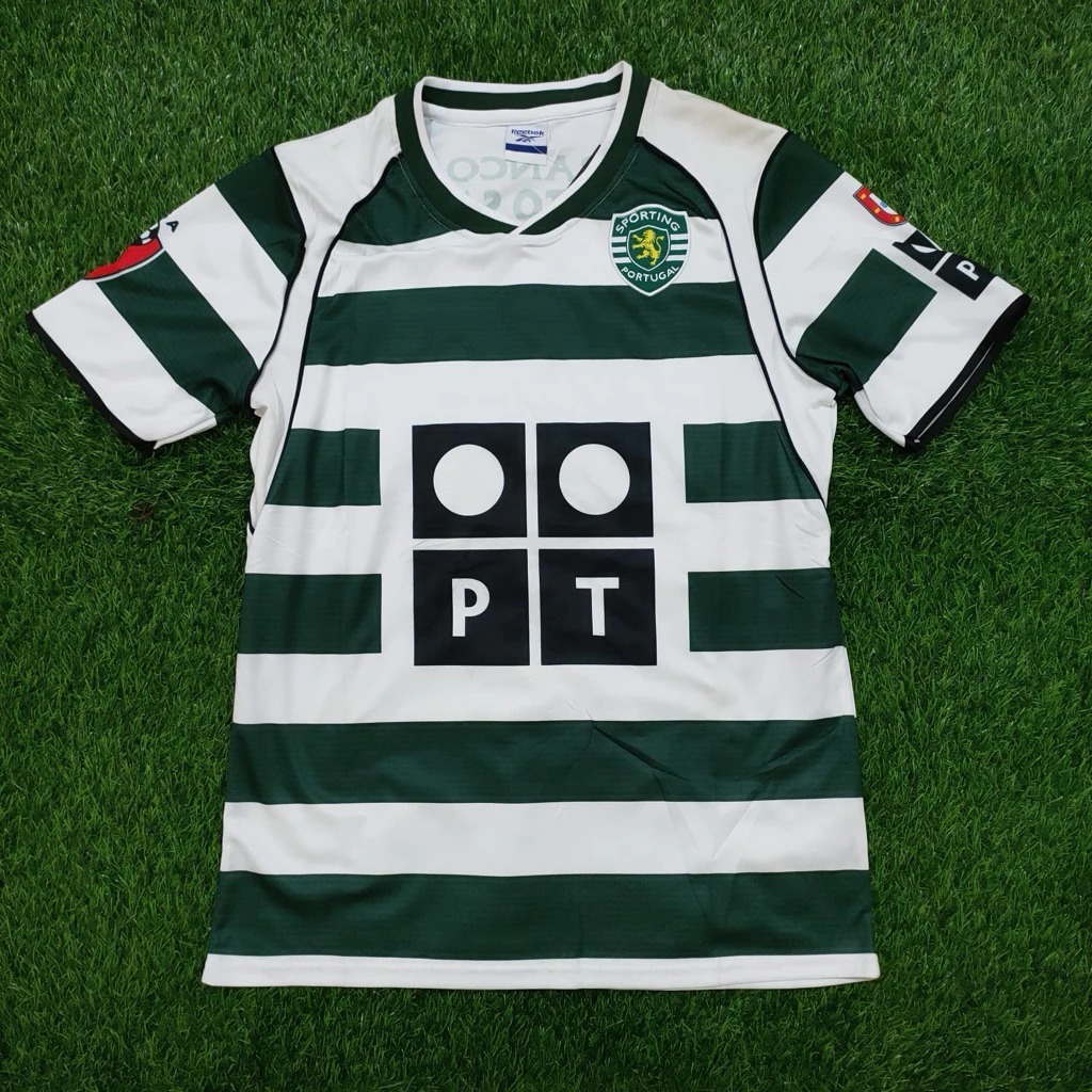 RETRO JERSEY BOLA VINTAGE SPORTING LISBON HOME 2002/2003 GRADE AAA HIGH QUALITY