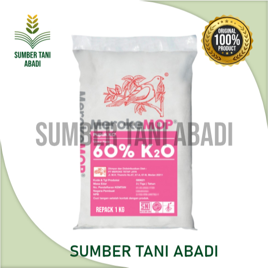 pupuk MEROKE MOP - KCL Meroke - REPACK 1KG - PT MEROKE TETAP JAYA