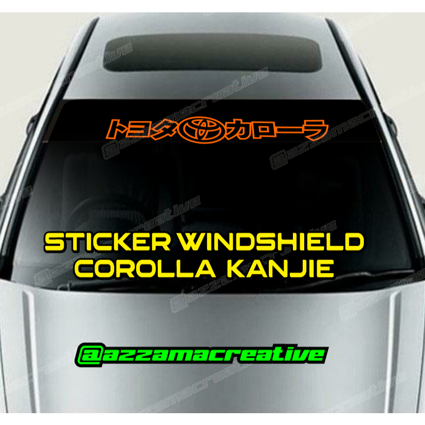 Stiker Windshield Toyota Corolla Jdm Kanji