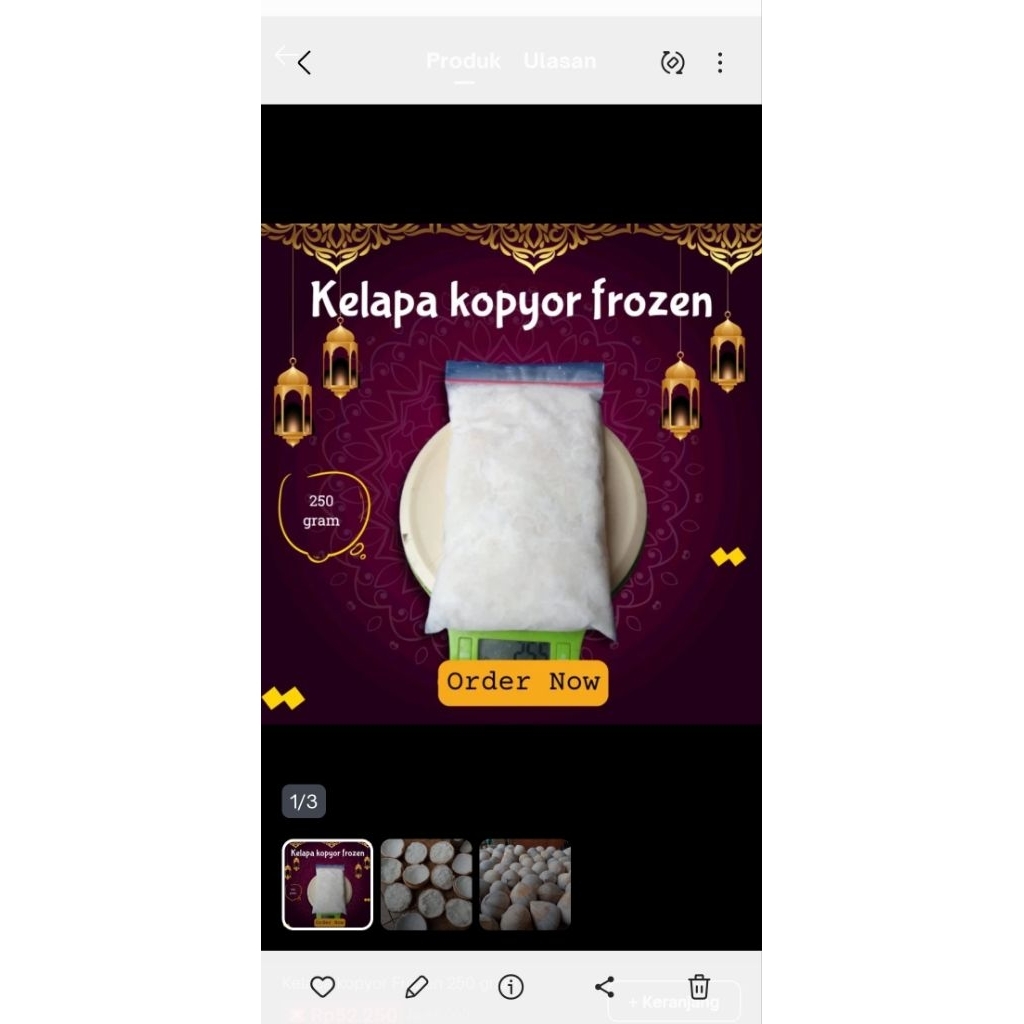 Daging kelapa kopyor frozen