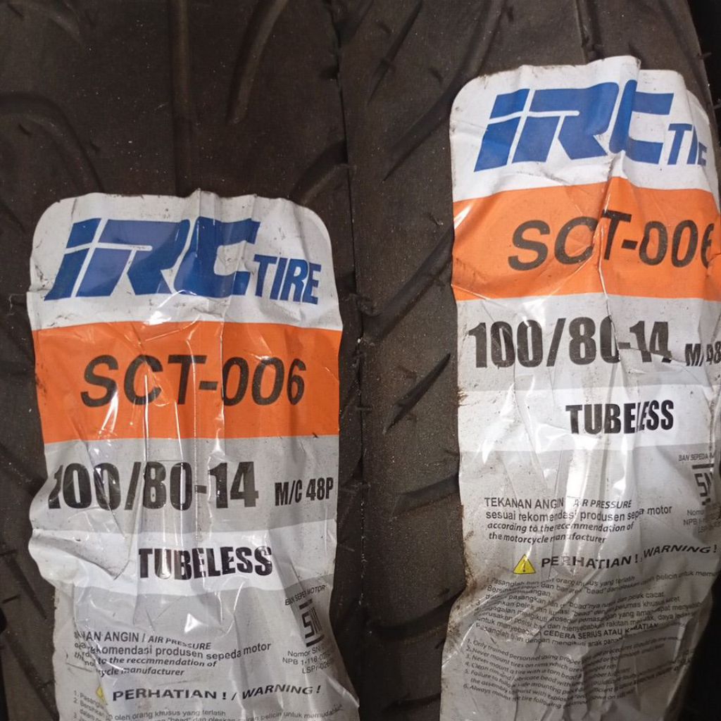 ban TUBLESS IRC sct006 100/80-14
