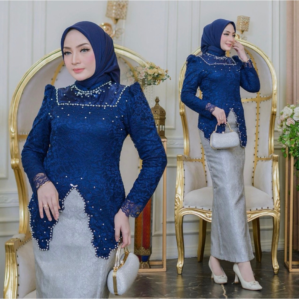 (ATASAN AJA)Kebaya Wanita Lace Berfuring Baju Formal Kondangan,Lamaran Wisuda Dan acara lainya