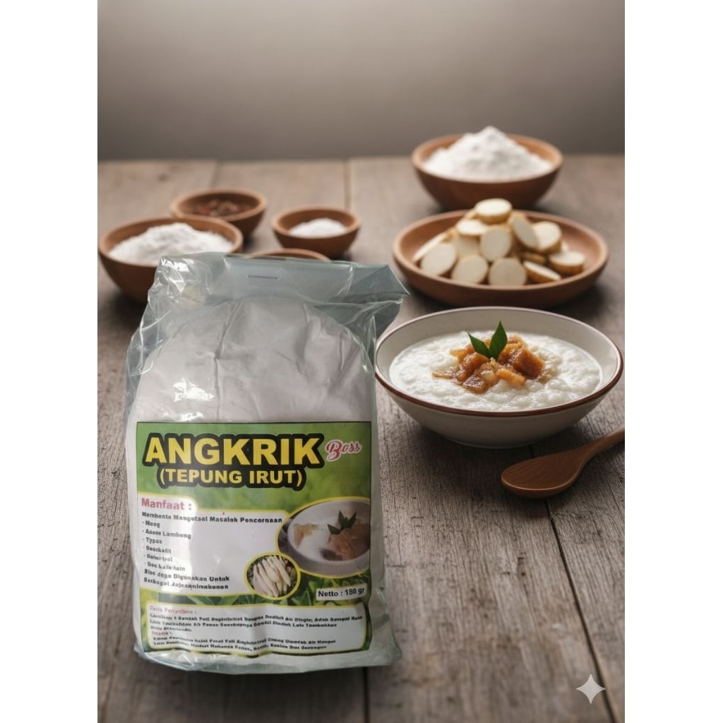 Aci irut, pati garut, tepung angkrik 150 gram