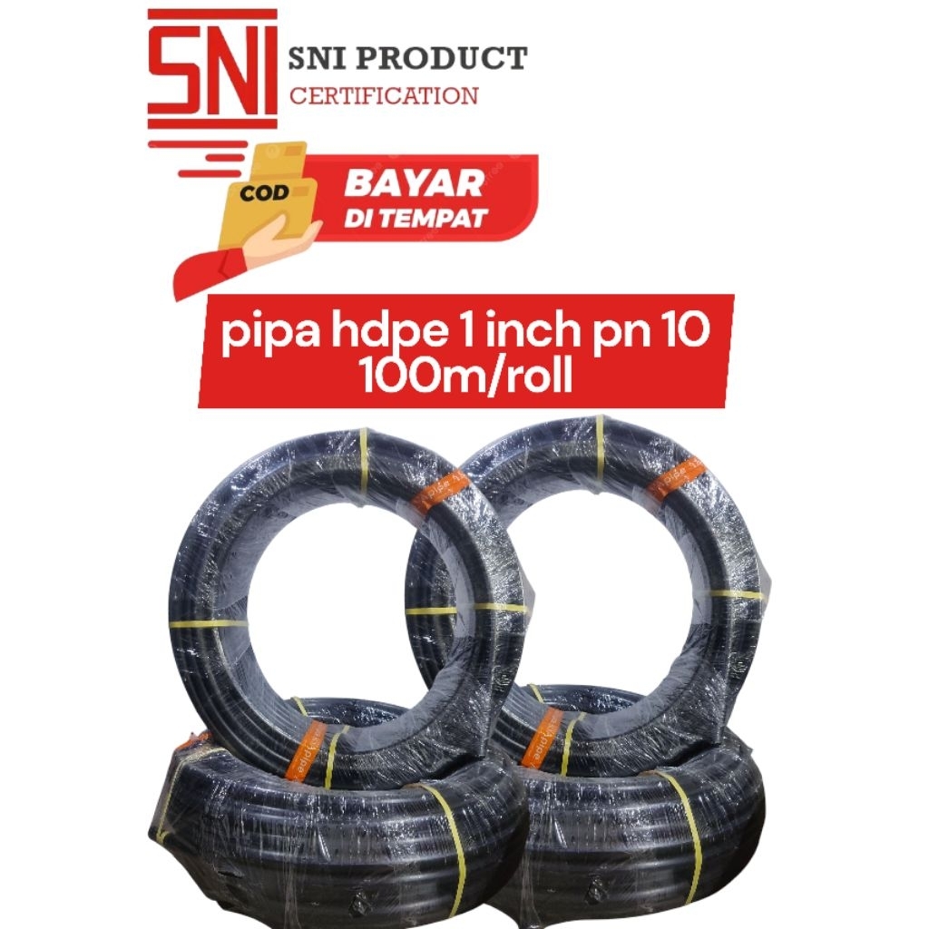 pipa hdpe 1 inch pn 10 100m/roll