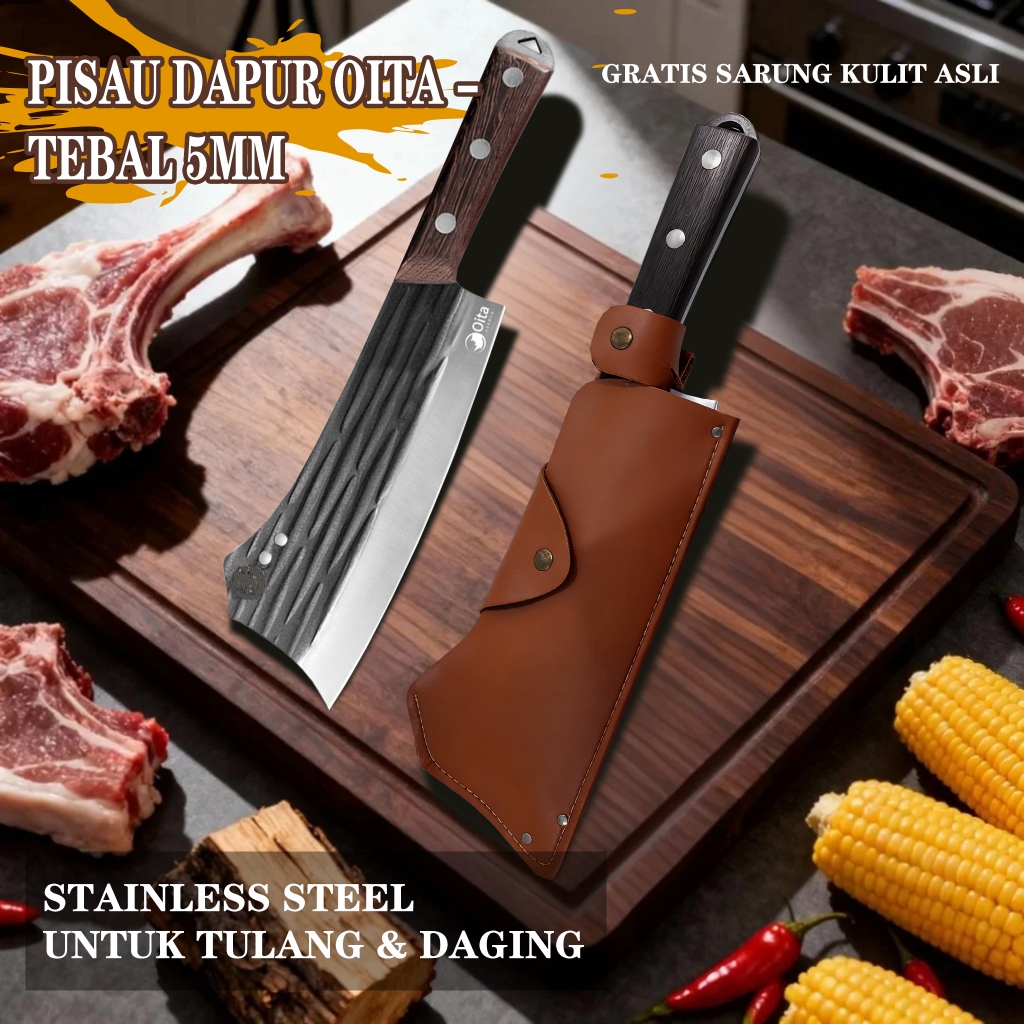 Oita Alat Tukang kerja Serabutan Petani pisau potong daging tebang pohon baja asli