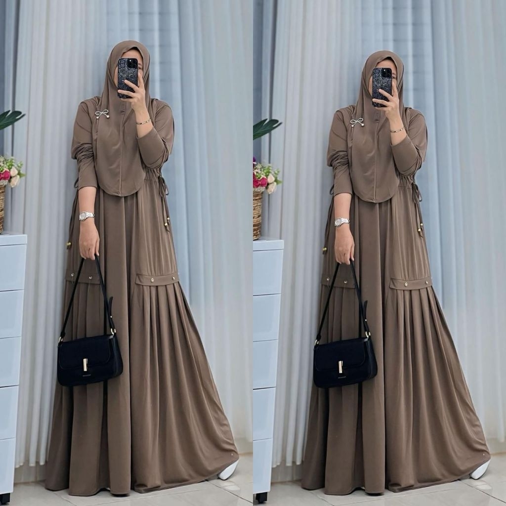 gamis set hijab Jersey-gamis premium -gamis set hijab