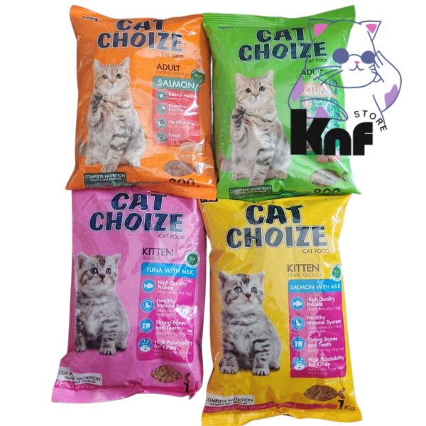 pakan kucing cat choize dewasa dan anak 1 kg rasa tuna & salmon