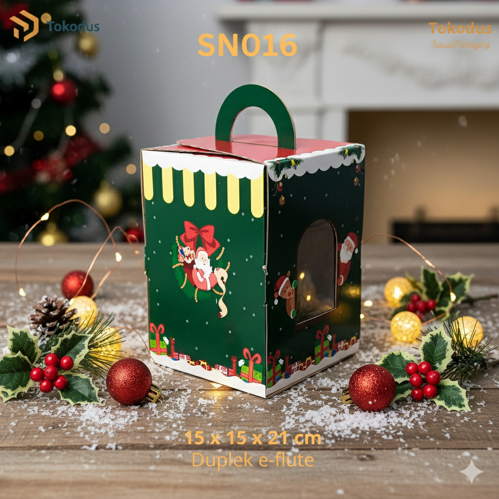 Dus Kue Kering isi 3 toples bulat 500 gr | Dus kue Natal | Dus Kue Kering - Tokodus Cibaduyut