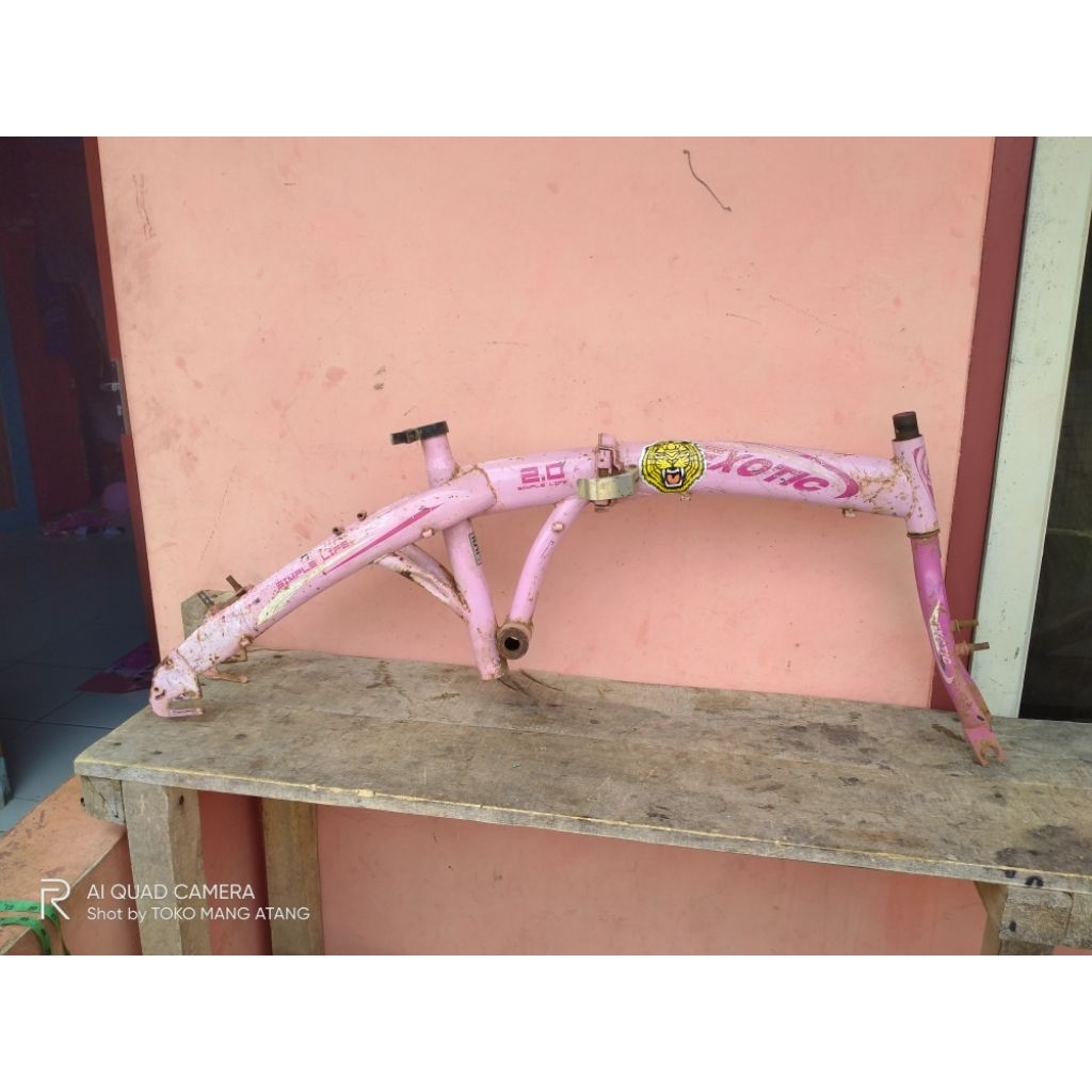 Frame Fork Sepeda Lipat Seli ban 16" Exotic 2.0 Simple Life Steel Cat Stiker Original murah