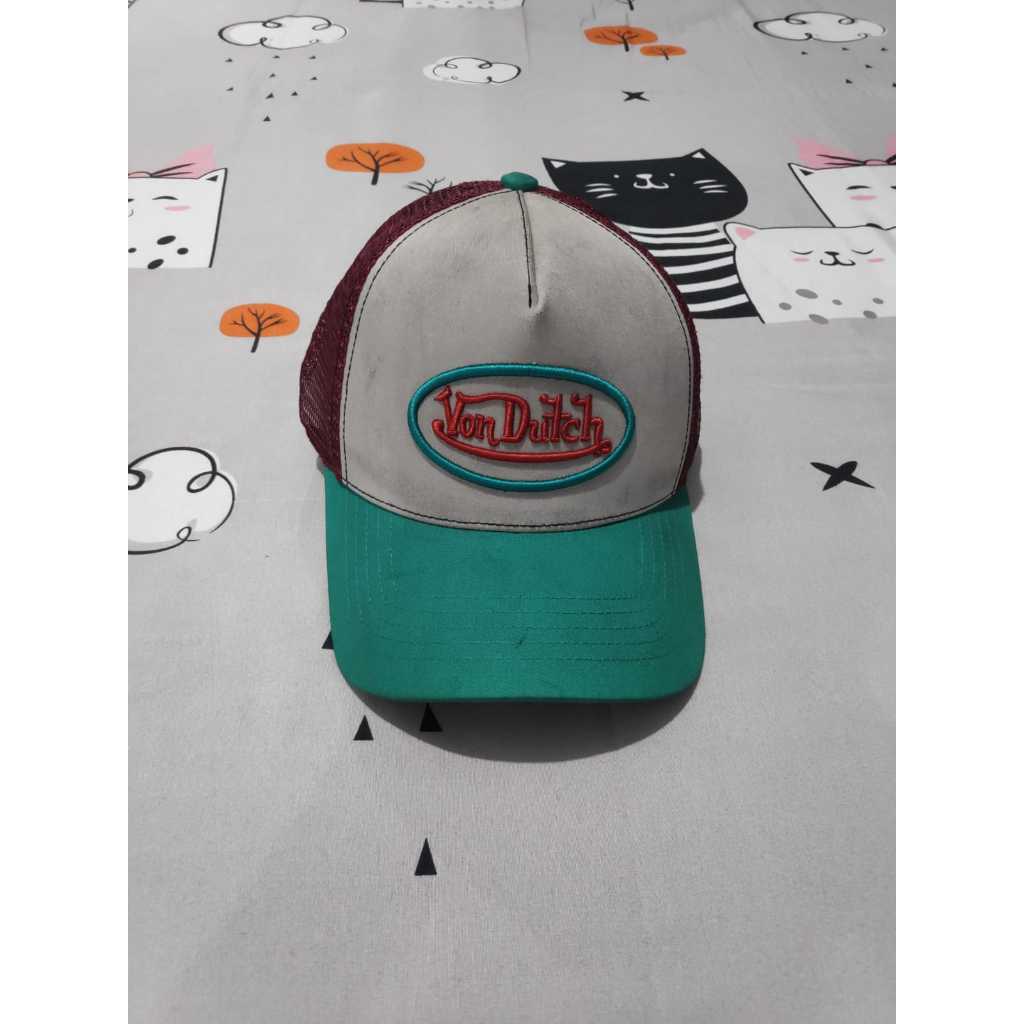 Topi Von Dutch Original 1461 - Trucker Hat Unisex Ori Mall, Logo Bordir Premium