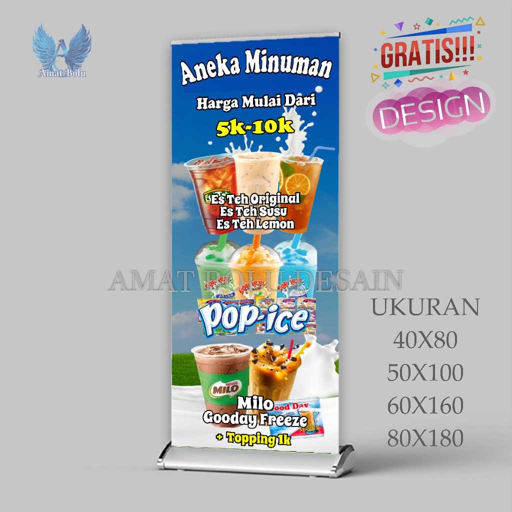 Cetak Spanduk Banner  aneka minuman  Costom Desain