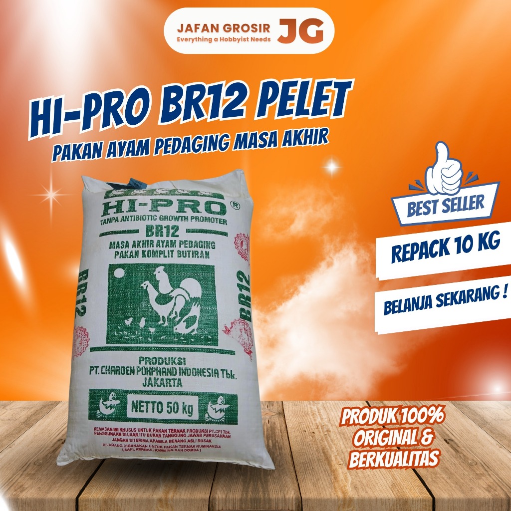 PAKAN AYAM BR12 POKPHAND 10 KG PAKAN AYAM BEBEK ANGSA JANGKRIK