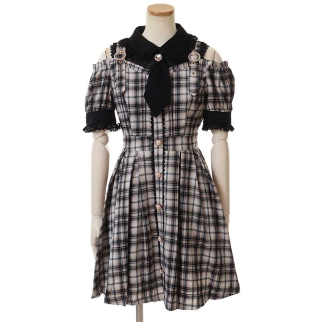 Liz lisa Lizlisa LL tartan plaid gingham kotak kotak Jirei kei kawaii lucu Y2K grungee
