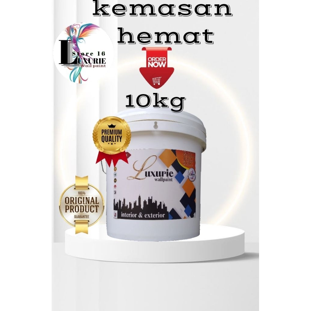 cat tembok 10kg, kemasan hemat berkualitas harga pas