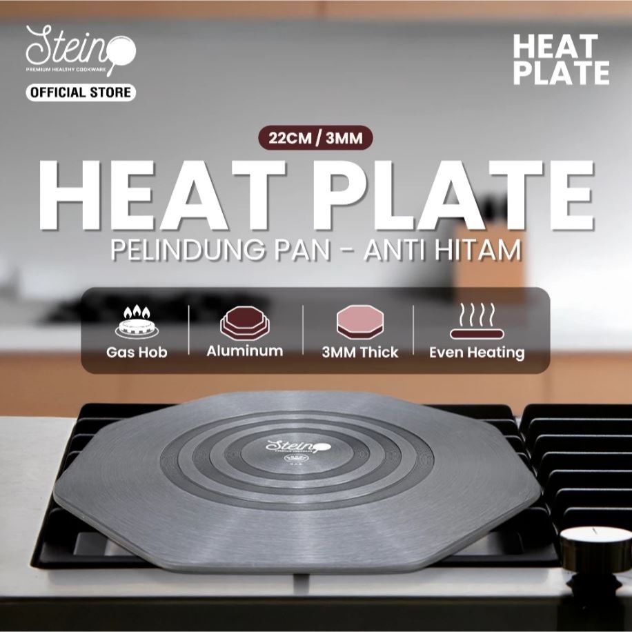 Steincookware STEIN Heat Plate - Stein Fire Shield 22cm Plat Alas Tatakan Panci Anti-Gosong/Hitam pa