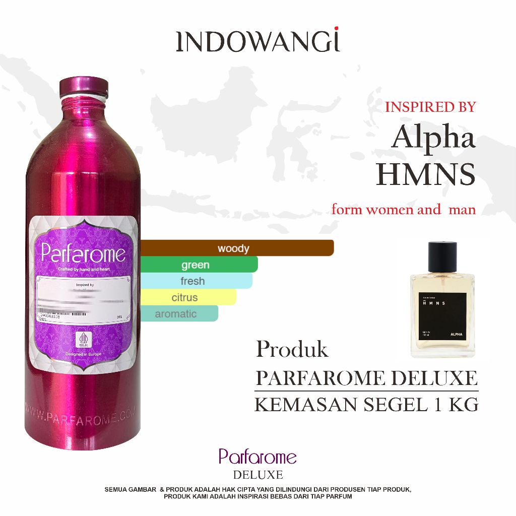Bibit Parfum Alpha HMNS Parfarome Deluxe Kemasan Segel 1kg