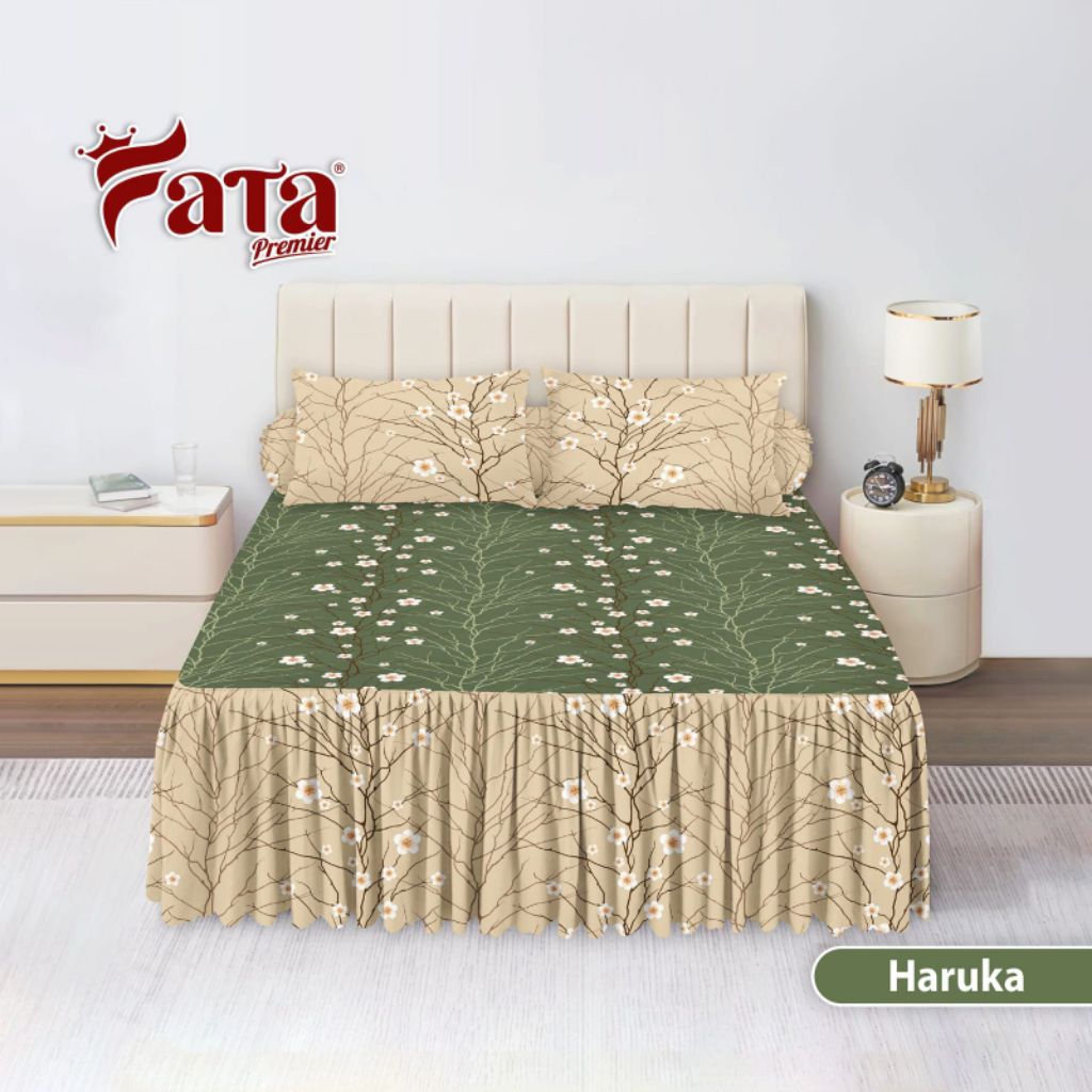 FATA - Bed Cover / Bed Cover Set Sprei Rumbai Haruka Ukuran King 180x200 / Queen 160x200
