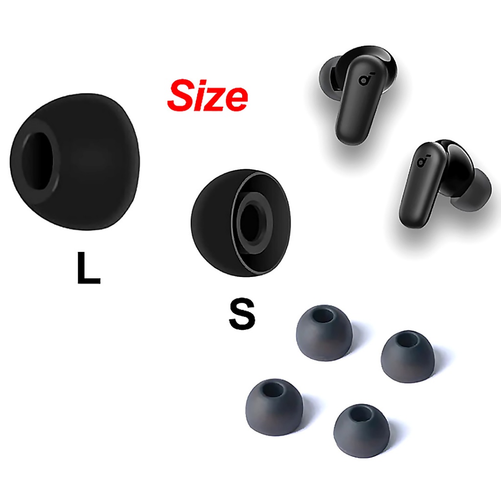 251022B Original Replacement Silicone Eartips Anker SoundCore R50i NC A20i S M Small Medium Karet Si