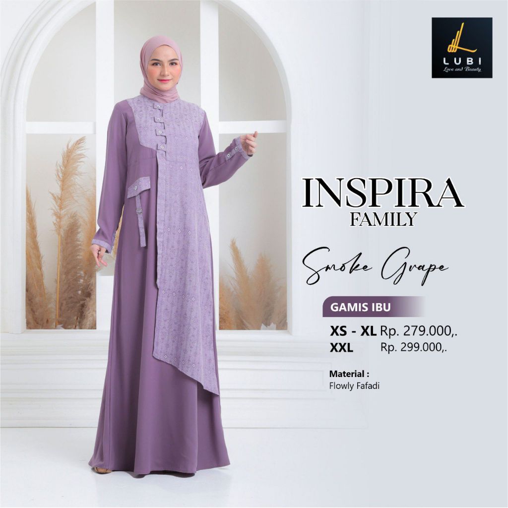 Gamis Inspira Smoke Grape by Lubi Fashion, gamis remaja dan dewasa,busanamuslimah