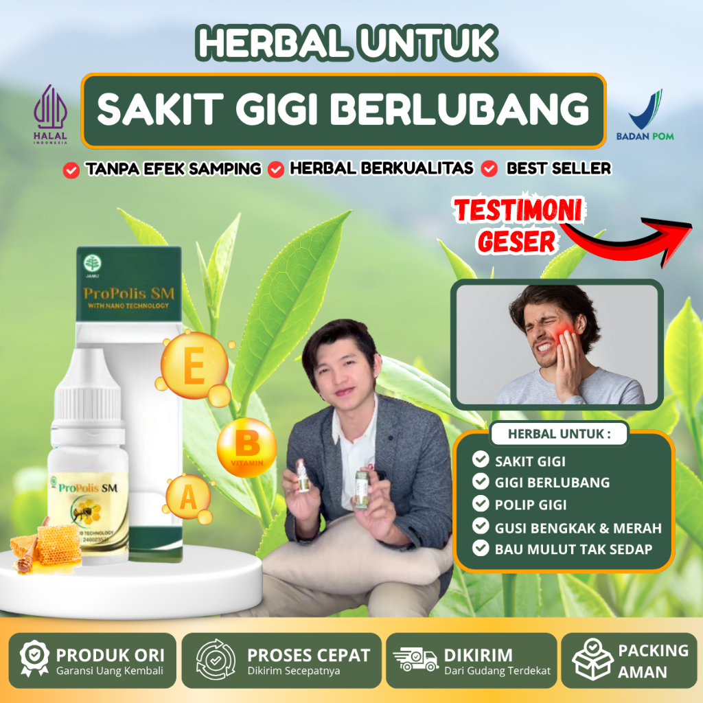 Obat Sakit Gigi Berlubang Radang Gusi Bengkak Penguat Gigi Goyang Sariawan dan Bau Mulut