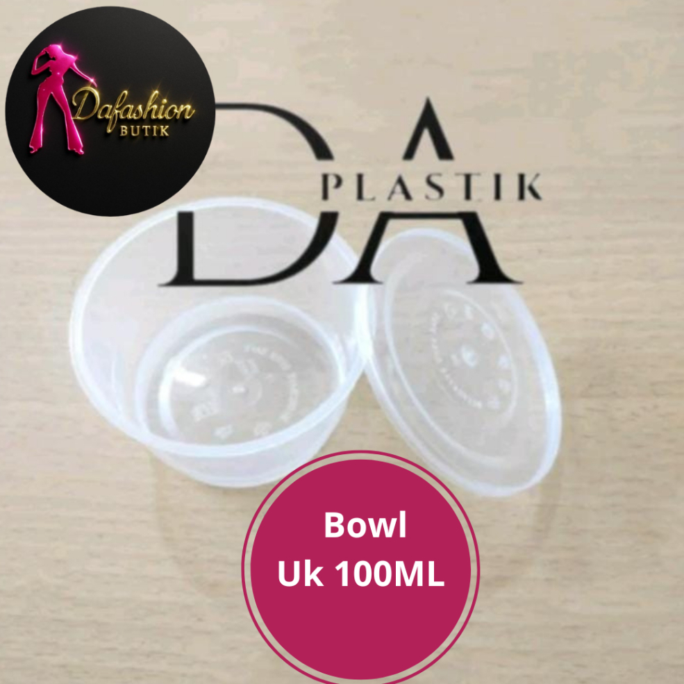 Bowl Ukuran 100 ML / BOWL Gelas Plus Tutup Cup Sambal Cup Puding Mini Thinwall Slime  Isi 25 Pcs