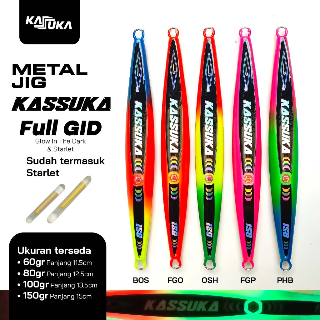 Metal Jig Kassuka 60Gr | 80gr | 100gr | 150gr | 200gr | 300gr | Untuk Slow Jig dan Fast Jig