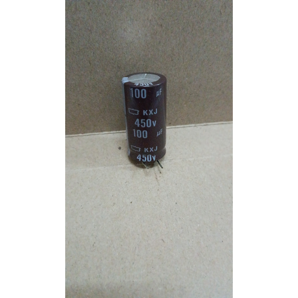 6513 kapasitor elco 100uf 100 uf 450v 450volt 450 volt nippon chemicon