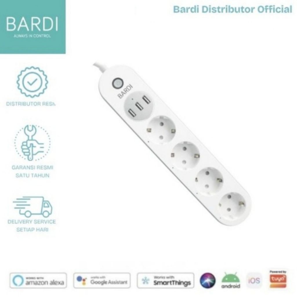 BARDI SMART POWER STRIP EXTENSION COLOKAN WIFI IOT