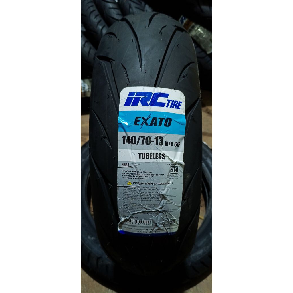 BAN LUAR TUBELESS IRC EXATO 140/70-13 FREE PENTIL BAN TUBLES RING 13 BAN IRC 140 70 13