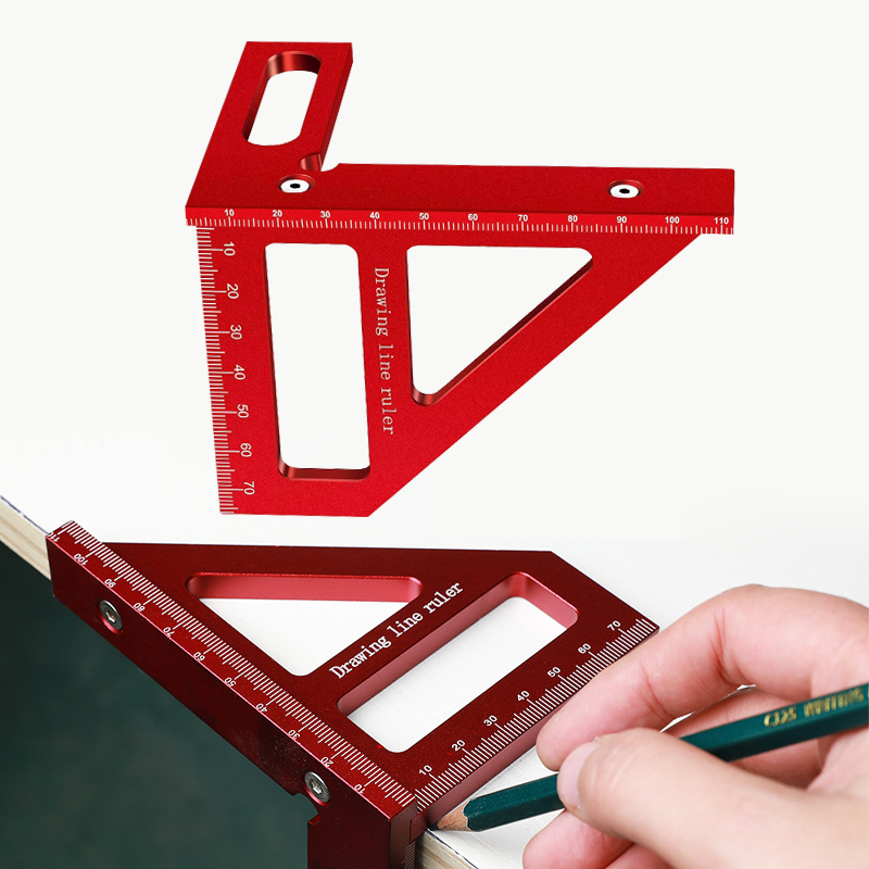 Penggaris Siku Serbaguna Penggaris Segitiga Siku Aluminium Tukang Kayu Serbaguna Woodworking Ruler