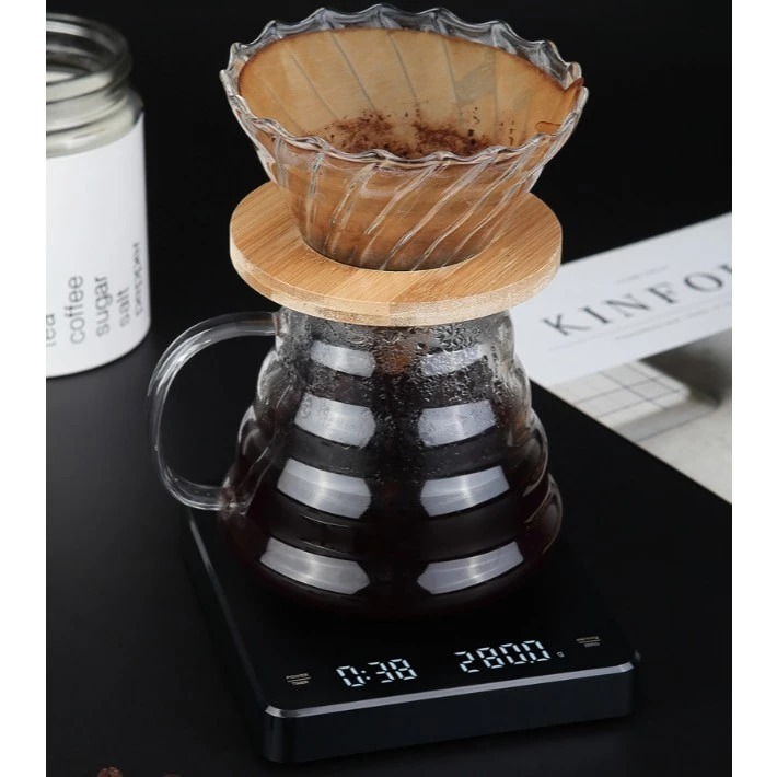 Timbangan Kopi TIpe C Charger 3KG 0.1GR Timer V -60 Drip Coffee Scale Tahan panas
