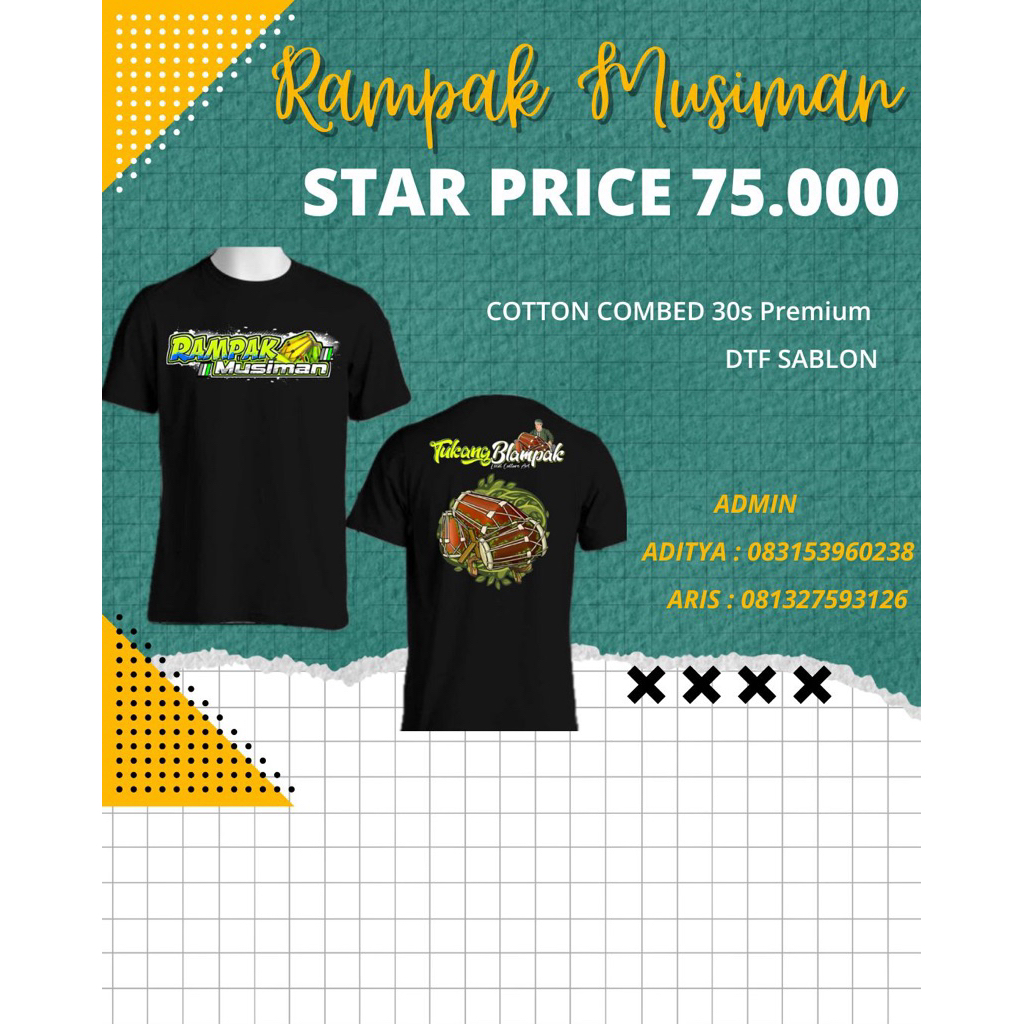 T-Shirt Kaos RAMPAK MUSIMAN Tukang Blampak kaos kendang