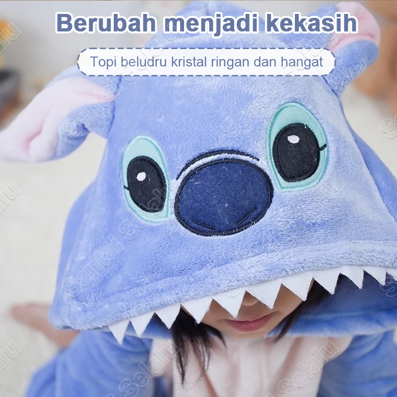 READY Kostum Onesie Kigurumi Kartun anak anak Dewasa: Dino, Unicorn.cow, stitch Piyama Cosplay Bahan