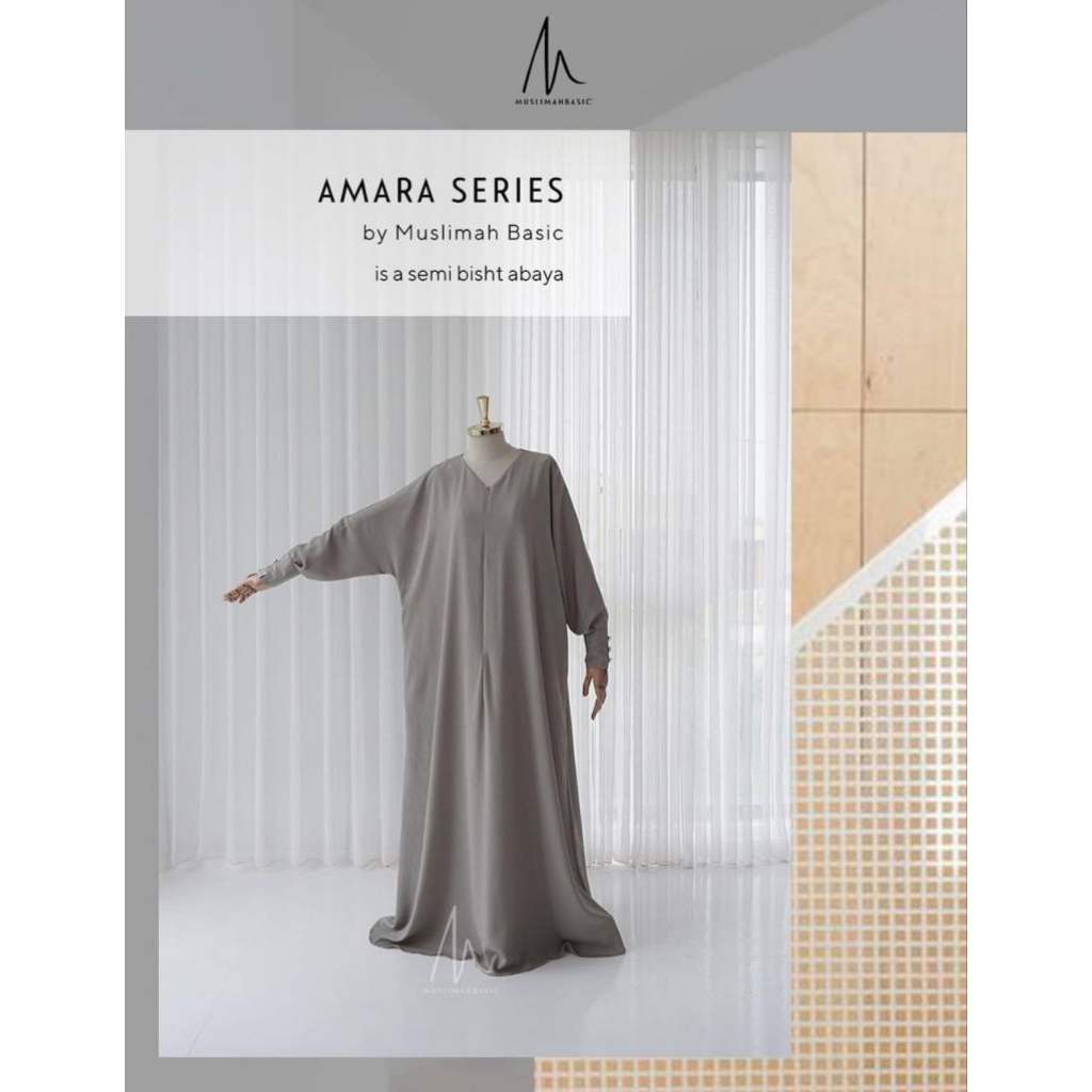 Set abaya amara muslimah basic size L dan khimar nonpad sabina by selly warna sage green