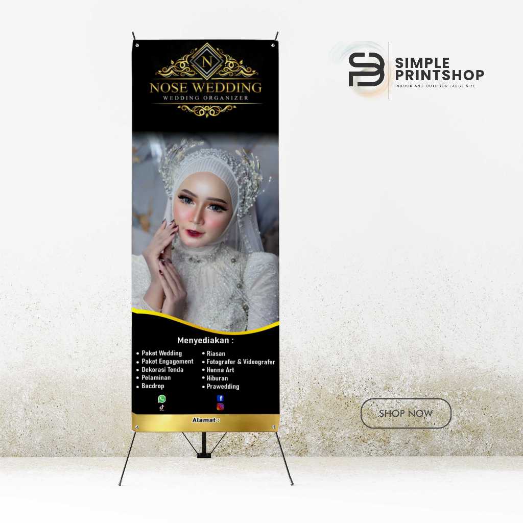 banner 60x160 cm spanduk wedding pernikahan custom desain