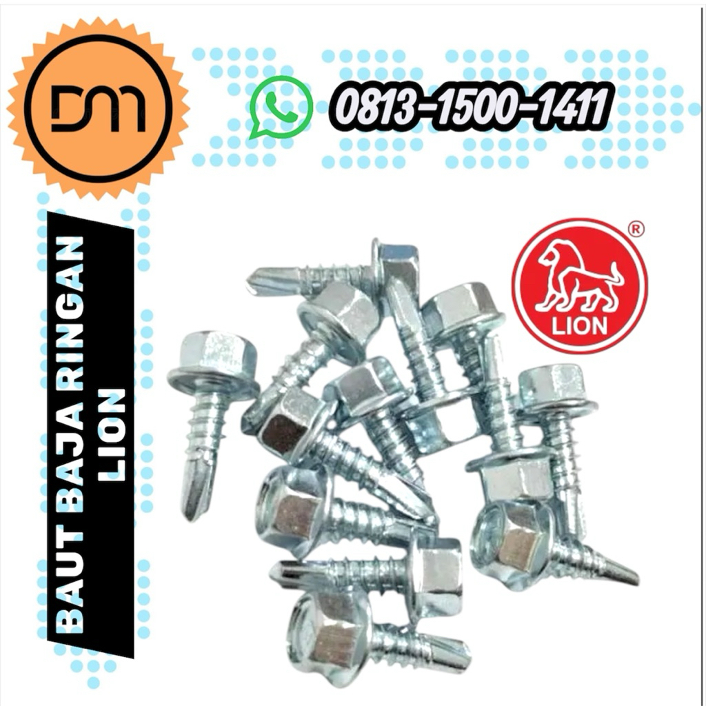 [200pcs] Baut baja ringan lion / baut canal lion baut baja ringan L