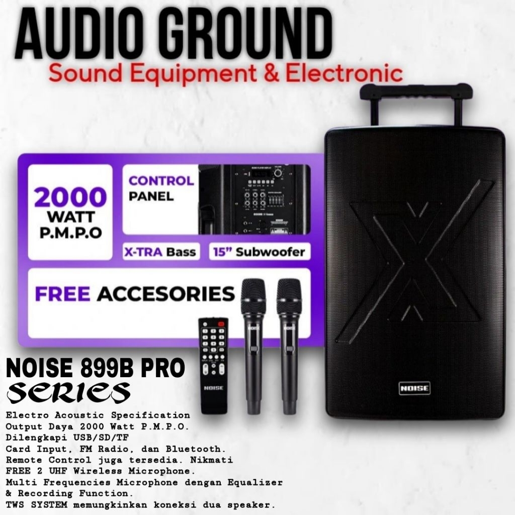SPEAKER PORTABLE 15" PRO NOISE 899B PRO ORIGINAL PRODUCT