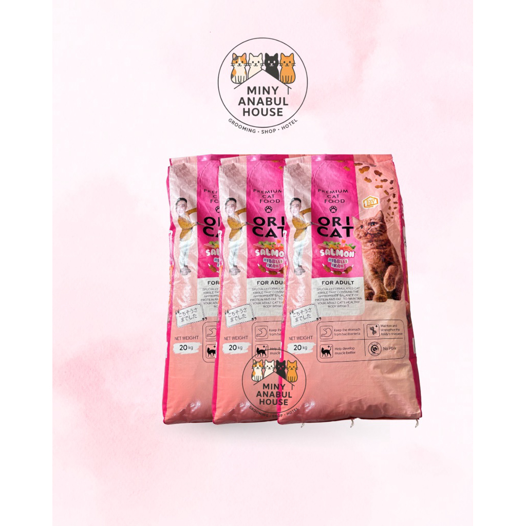Ori Cat Salmon Kibbles Ikan Adult Cat Food – 1 Sak/20KG